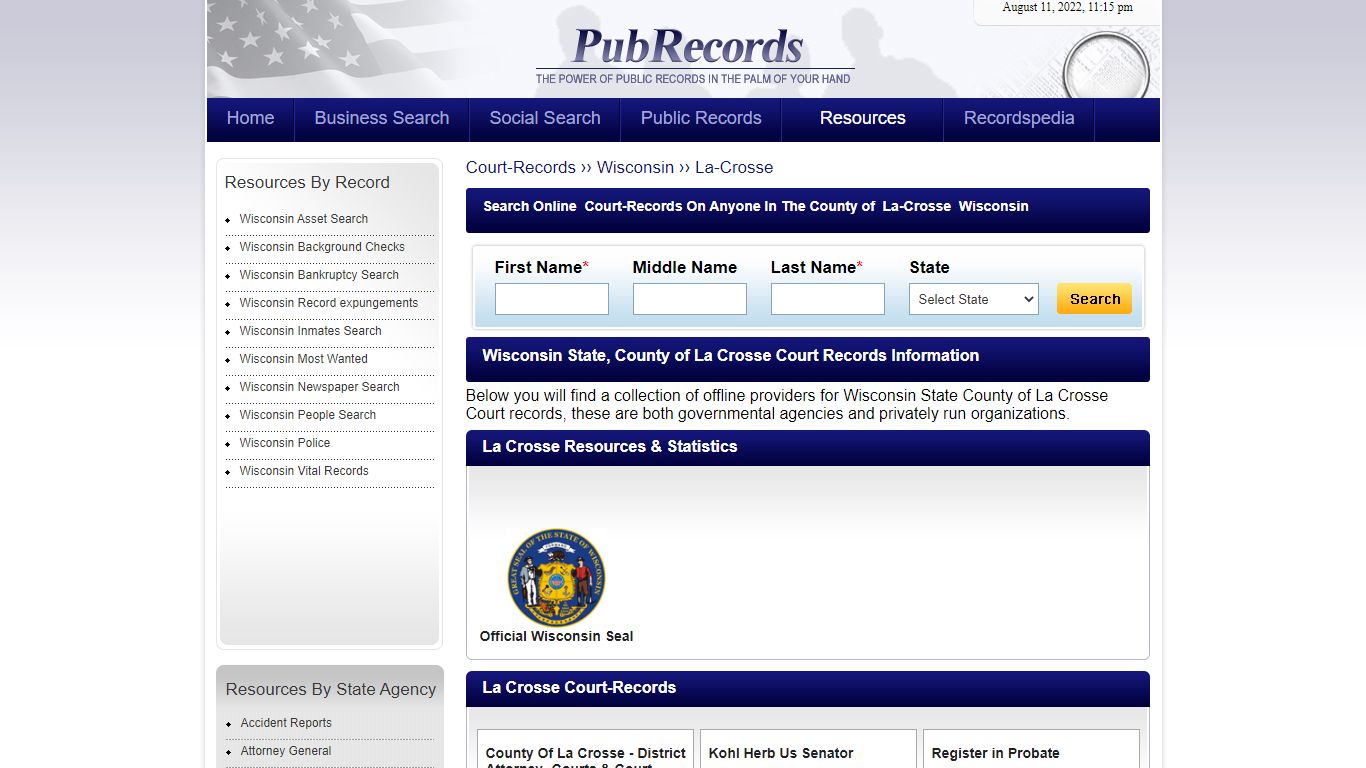 La Crosse County, Wisconsin Court Records